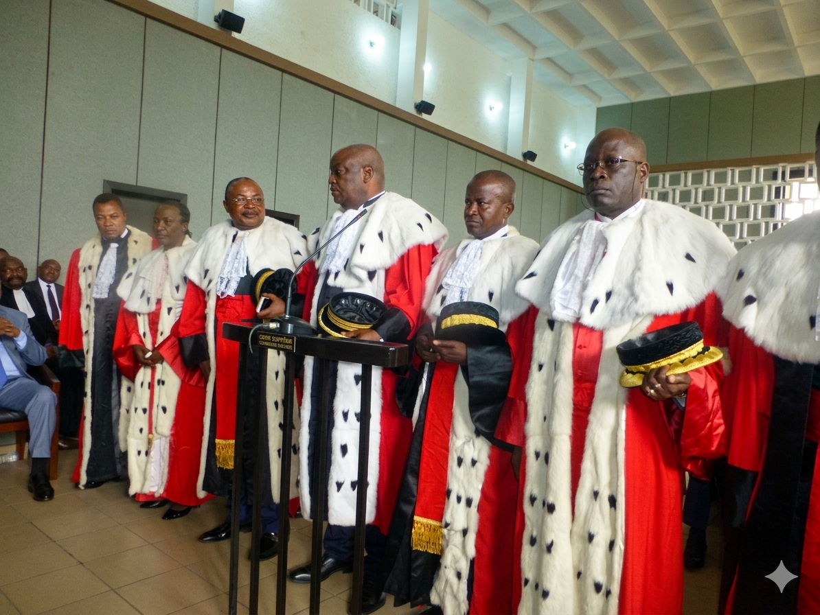 Magistrats de la Cour suprême en robe de cérémonie lors de l'audience solennelle de rentrée judiciaire